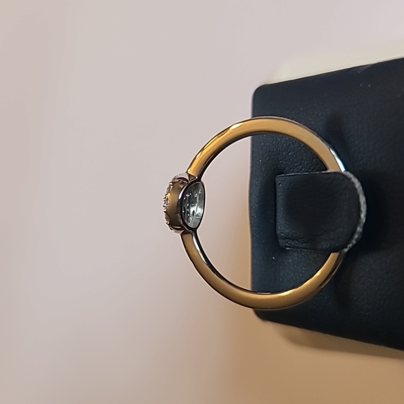 14KT gold and diamond and sapphire Petite ring. - Picture 3 of 5